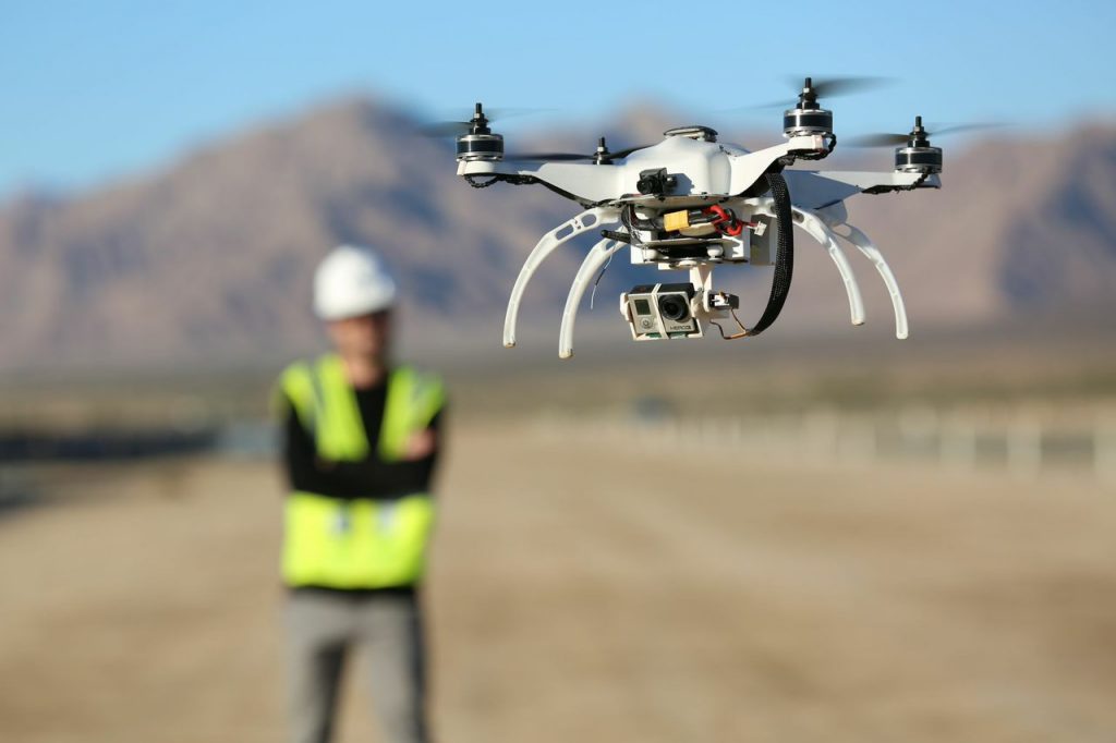 drone inspections at construction site